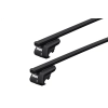 Thule 7104 SquareBar Evo Black 2 Bar Roof Rack for Great Wall Cannon 4dr Ute with Raised Roof Rail (2020 onwards) - Raised Rail Mount