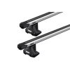 Thule SlideBar Evo Silver 2 Bar Roof Rack for MINI Clubman 5dr Hatch with Bare Roof (2016 onwards)