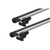 Thule 7104 SlideBar Evo Silver 2 Bar Roof Rack for Saab 9-5 SportCombi 5dr Wagon with Raised Roof Rail (1998 to 2009) - Raised Rail Mount