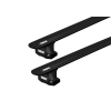 Thule 7107 WingBar Evo Black 2 Bar Roof Rack for Land Rover Discovery Series 3 & 4 5dr SUV with Factory Fitted Track (2005 to 2017) - Factory Point Mount