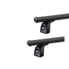 Thule 751 SquareBar Evo Black 2 Bar Roof Rack for Land Rover Range Rover Series 2 5dr SUV with Bare Roof (1995 to 2002) - Factory Point Mount
