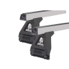 Rhino Rack JA0871 Heavy Duty RL150 Silver 2 Bar Roof Rack for MAHINDRA Pikup 4dr Ute with Rain Gutter (2007 onwards)