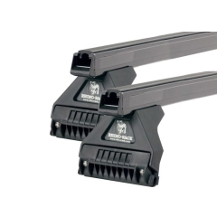Rhino Rack JA0631 Heavy Duty RL110 Black 2 Bar Roof Rack for MITSUBISHI L200 2dr Van with Rain Gutter (1984 to 1986)