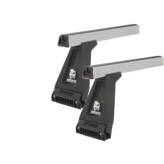 Rhino Rack JA0873 Heavy Duty RL210 Silver 2 Bar Roof Rack for LAND ROVER Defender 4dr Ute with Rain Gutter (1993 to 2020)