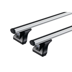 CRUZ Cargo Silver 2 Bar Roof Rack for Volkswagen Multivan T4 4dr SWB Low Roof with Bare Roof (1991 to 2003) - Clamp Mount