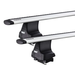 Thule 754 WingBar Rapid System Silver 2 Bar Roof Rack for Daihatsu Sirion 5dr Hatch with Bare Roof (2018 onwards) - Clamp Mount