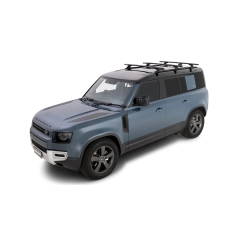 Rhino Rack JC-01411 Vortex RCL Black 3 Bar Roof Rack for Land Rover Defender 110 Gen2 5dr SUV with Factory Fitted Track (2020 onwards) - Factory Point Mount