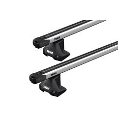 Thule SlideBar Evo Silver 2 Bar Roof Rack for DAIHATSU Sirion 5dr Hatch with Bare Roof (2018 onwards)