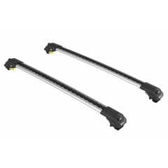 Turtle Air1 Silver 2 Bar for Volvo XC70 5dr Wagon with Raised Roof Rail (2007 to 2016)