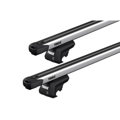 Thule SlideBar Evo Silver 2 Bar Roof Rack for MG 5 5dr Wagon with Raised Roof Rail (2020 onwards)