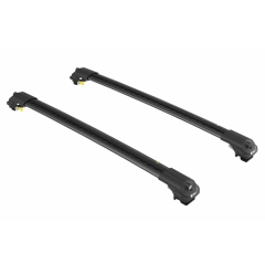 Turtle Air1 Black 2 Bar for Volvo XC70 5dr Wagon with Raised Roof Rail (2007 to 2016)