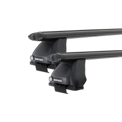 Rhino Rack JA1808 Vortex 2500 Black 2 Bar Roof Rack for DAEWOO Kalos 5dr Hatch with Bare Roof (2003 to 2004)