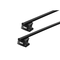 Thule SquareBar Evo Black 2 Bar Roof Rack for MG EHS 5dr SUV with Flush Roof Rail (2018 onwards)