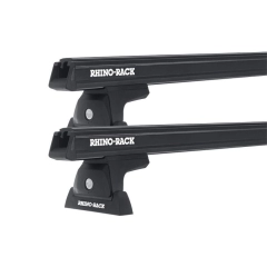Rhino Rack JA7945 Heavy Duty RLT600 Ditch Mount Black 2 Bar Roof Rack for DODGE RAM 4dr Ute with Bare Roof (2009 to 2018)