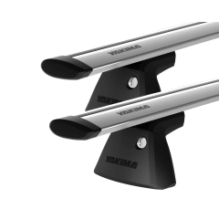 Yakima JetStream Thru bar Silver 2 Bar Roof Rack for RAM 1500 Crew Cab DS/Classic 4dr Ute with Bare Roof (2013 onwards)