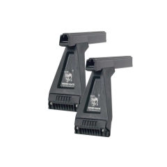 Rhino Rack JA0804 Heavy Duty RL210 Black 2 Bar Roof Rack for LAND ROVER Defender 4dr Ute with Rain Gutter (1993 to 2020)