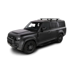 Rhino Rack JC-01933 Vortex RCL Black 2 Bar Roof Rack for Land Rover Defender 90 Gen2 3dr SUV with Factory Fitted Track (2020 onwards) - Factory Point Mount