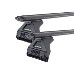 Rhino Rack JA2491 Vortex RL110 Black 2 Bar Roof Rack for MITSUBISHI L200 2dr Van with Rain Gutter (1984 to 1986)
