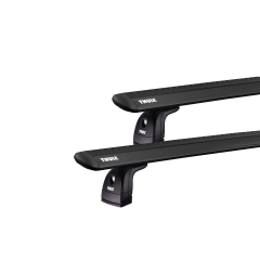 Thule 751 WingBar Evo Black 2 Bar Roof Rack for Daewoo Cielo 4dr Sedan with Bare Roof (1995 to 1998) - Factory Point Mount
