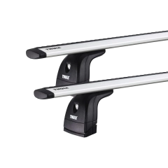 Thule 751 WingBar Evo Silver 2 Bar Roof Rack for Peugeot Boxer III 4dr MWB Low Roof with Factory Mounting Point (2006 to 2014) - Factory Point Mount