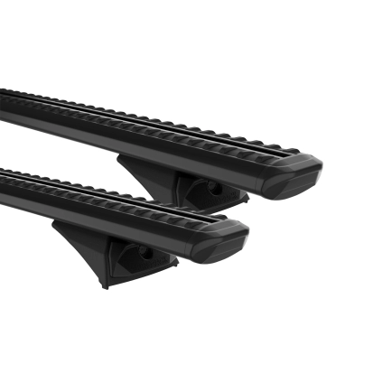 Rhino Rack JC-04064 Sportz RX300L Ditch Mount Black 2 Bar Roof Rack for Mitsubishi Lancer CJ 4dr Sedan with Bare Roof (2007 to 2015) - Factory Point Mount