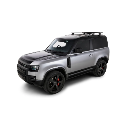 Rhino Rack JC-01594 Vortex RCH-RCL Black 2 Bar Roof Rack for Land Rover Defender 90 Gen2 3dr SUV with Factory Fitted Track (2020 onwards) - Track Mount