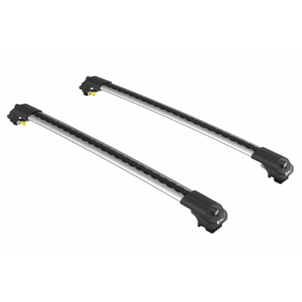 Turtle Air1 Silver 2 Bar for Volvo XC70 5dr Wagon with Raised Roof Rail (2007 to 2016)