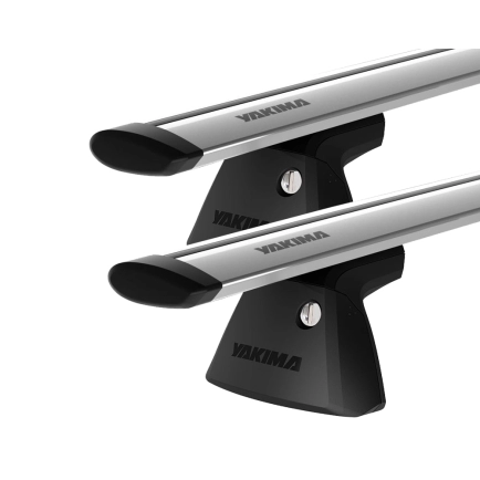 Yakima JetStream Thru bar Silver 2 Bar Roof Rack for MITSUBISHI Mirage 5dr Hatch with Bare Roof (2013 to 2015)