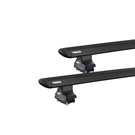 Thule 754 WingBar Evo Black 2 Bar Roof Rack for GMC Sierra Classic 4dr Ute with Bare Roof (1999 to 2007) - Clamp Mount