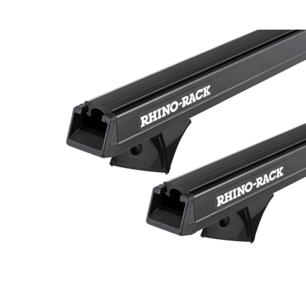 Rhino Rack JC-02855 Heavy Duty RX300L Black 2 Bar Roof Rack for Land Rover Discovery 5dr SUV with Factory Fitted Track (2005 to 2017) - Factory Point Mount