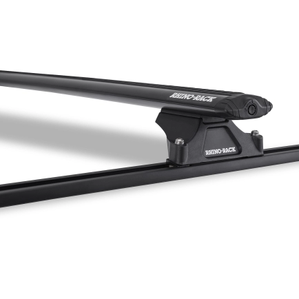 Rhino Rack JA8698 Vortex RLTP Trackmount Black 2 Bar Roof Rack for Mitsubishi Starwagon WA 5dr Wagon with Rain Gutter (1994 to 2003) - Track Mount