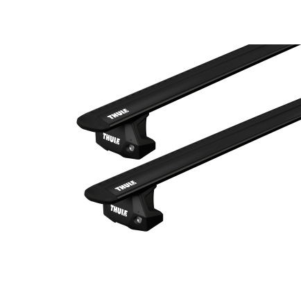 Thule 7107 WingBar Evo Black 2 Bar Roof Rack for Land Rover Discovery Series 3 & 4 5dr SUV with Factory Fitted Track (2005 to 2017) - Factory Point Mount