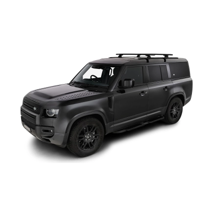 Rhino Rack JC-01933 Vortex RCL Black 2 Bar Roof Rack for Land Rover Defender 130 Gen2 5dr SUV with Factory Fitted Track (2023 onwards) - Track Mount