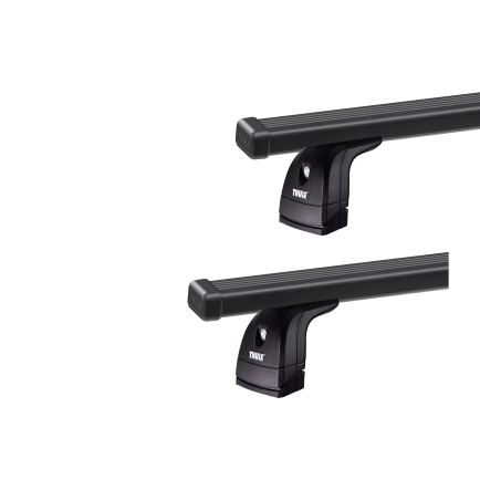 Thule 751 SquareBar Evo Black 2 Bar Roof Rack for Land Rover Range Rover Series 2 5dr SUV with Bare Roof (1995 to 2002) - Factory Point Mount