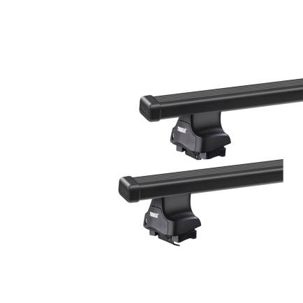 Thule 754 SquareBar Evo Black 2 Bar Roof Rack for Daihatsu Sirion 5dr Hatch with Bare Roof (2005 to 2012) - Clamp Mount
