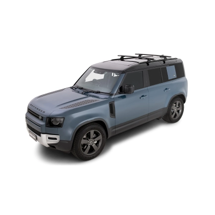 Rhino Rack JC-01410 Vortex RCL Black 2 Bar Roof Rack for Land Rover Defender 110 Gen2 5dr SUV with Factory Fitted Track (2020 onwards) - Factory Point Mount