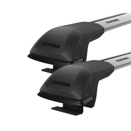 Yakima JetStream FX Silver 2 Bar Roof Rack for Mahindra Scorpio 5dr SUV with Flush Roof Rail (2023 onwards) - Raised Rail Mount