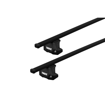 Thule SquareBar Evo Black 2 Bar Roof Rack for OPEL Astra 3dr Hatch with Factory Mounting Point (2004 to 2009)