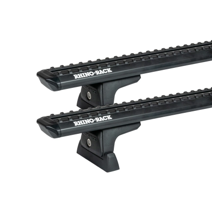 Rhino Rack JC-05137 Sportz RLT600 Ditch Mount Black 2 Bar Roof Rack for Dodge RAM 1500 4dr Ute with Bare Roof (2009 to 2018) - Custom Point Mount