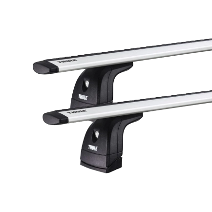 Thule 751 WingBar Evo Silver 2 Bar Roof Rack for Peugeot Boxer III 4dr MWB Low Roof with Factory Mounting Point (2006 to 2014) - Factory Point Mount