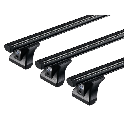 CRUZ Cargo Black 3 Bar Roof Rack for Land Rover Range Rover Series 1 5dr SUV with Rain Gutter (1970 to 1995) - Gutter Mount