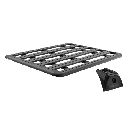 Rhino Rack JC-03550 Pioneer 6 Platform (1300mm x 1240mm) with RX300L-RX300H legs for Land Rover Defender 90 Gen2 3dr SUV with Factory Fitted Track (2020 onwards) - Factory Point Mount