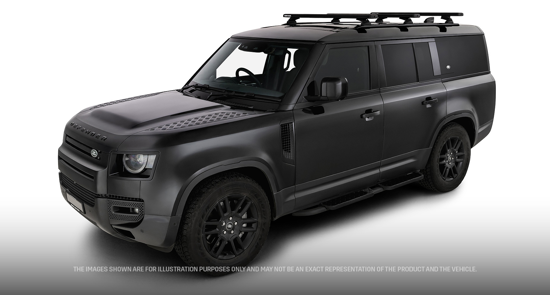 Rhino Rack JC-01927 Reconn-Deck 3 Bar Roof Rack System for Land Rover Defender 90 Gen2 3dr SUV with Factory Fitted Track (2020 onwards) - Custom Point Mount