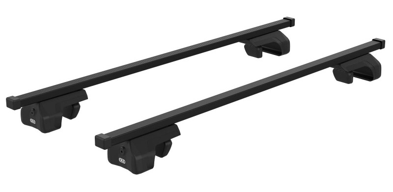 CRUZ Euro Black 2 Bar Roof Rack for Volvo XC70 5dr Wagon with Raised Roof Rail (2003 to 2007) - Raised Rail Mount