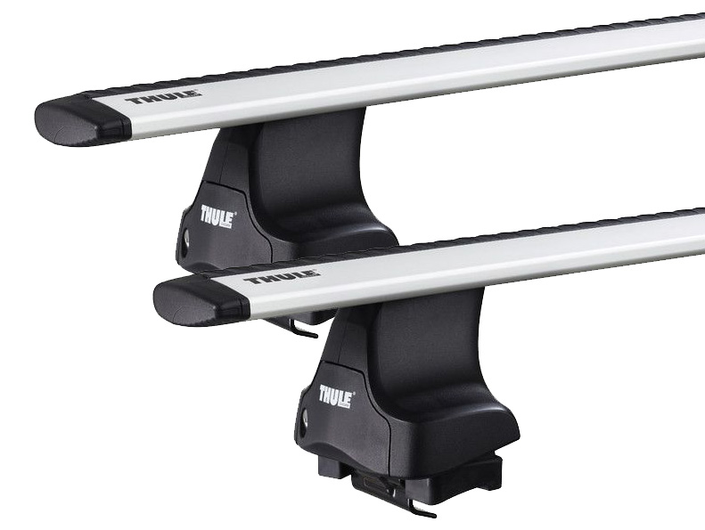 Thule 754 WingBar Rapid System Silver 2 Bar Roof Rack for Chrysler PT Cruiser 5dr Hatch with Bare Roof (2000 to 2010) - Clamp Mount