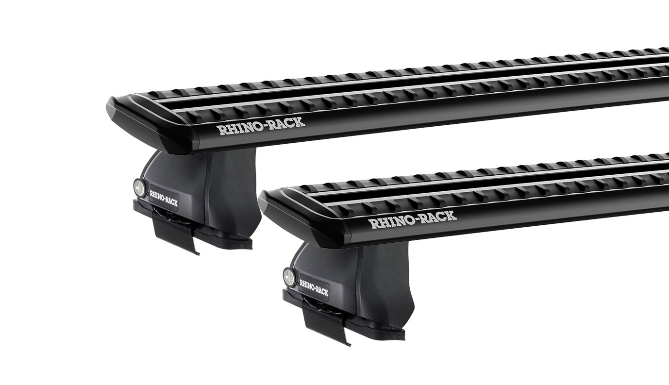 Rhino Rack JC-03820 Sportz 2500 Black 2 Bar Roof Rack for Mitsubishi Lancer CG-CH 4dr Sedan with Bare Roof (2003 to 2007) - Clamp Mount