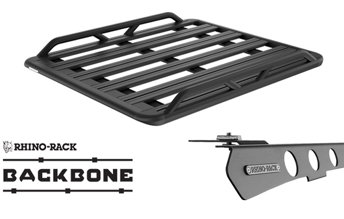 Rhino Rack JC-02309 Pioneer 6 Tradie  (1500mm x 1240mm) with Backbone for Mazda BT-50 Gen 3 4dr Ute with Bare Roof (2020 onwards) - Factory Point Mount