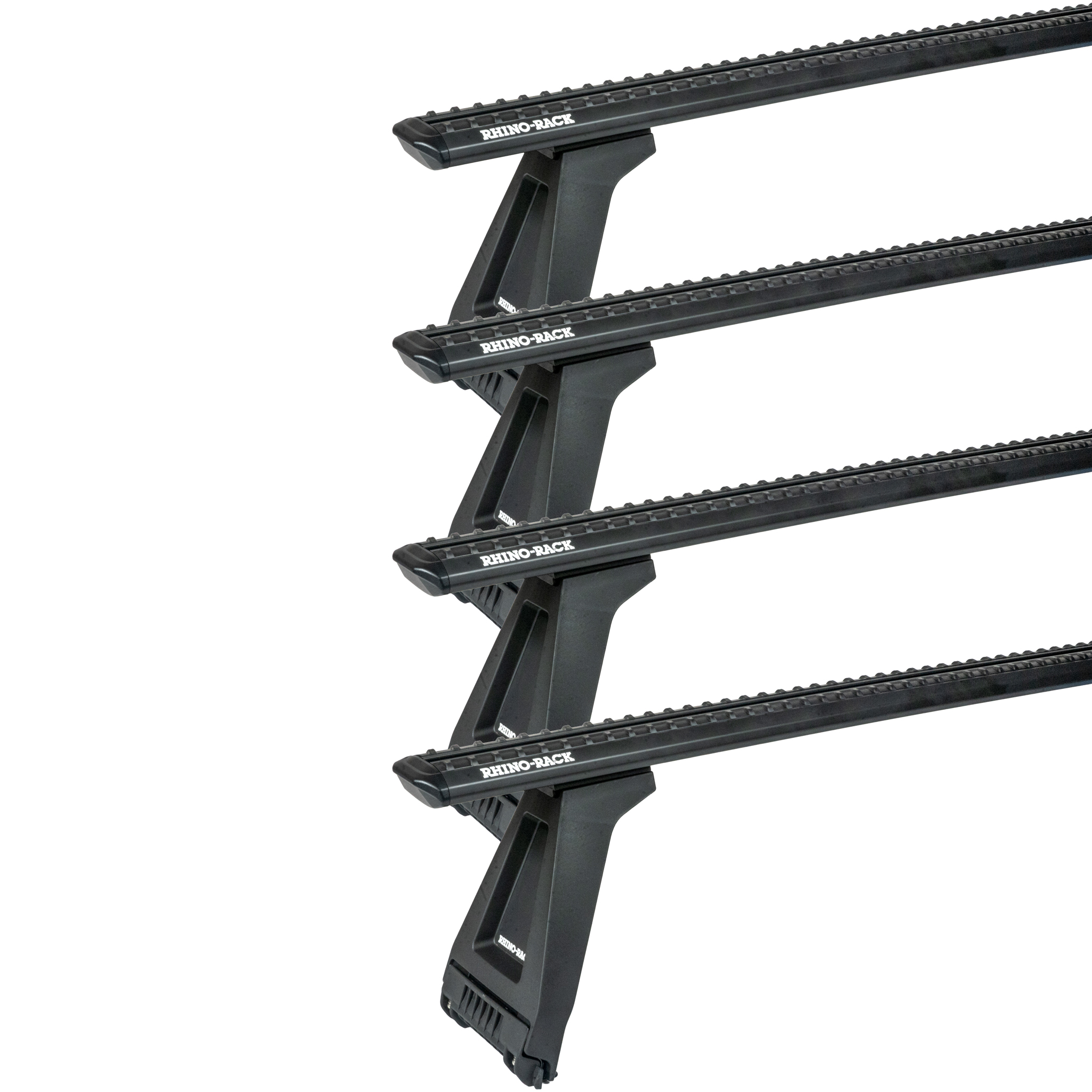 Rhino Rack JC-05072 Sportz RL210 Black 4 Bar Roof Rack for Mitsubishi L300 4dr MWB/LWB Low Roof with Rain Gutter (1980 to 2013) - Gutter Mount