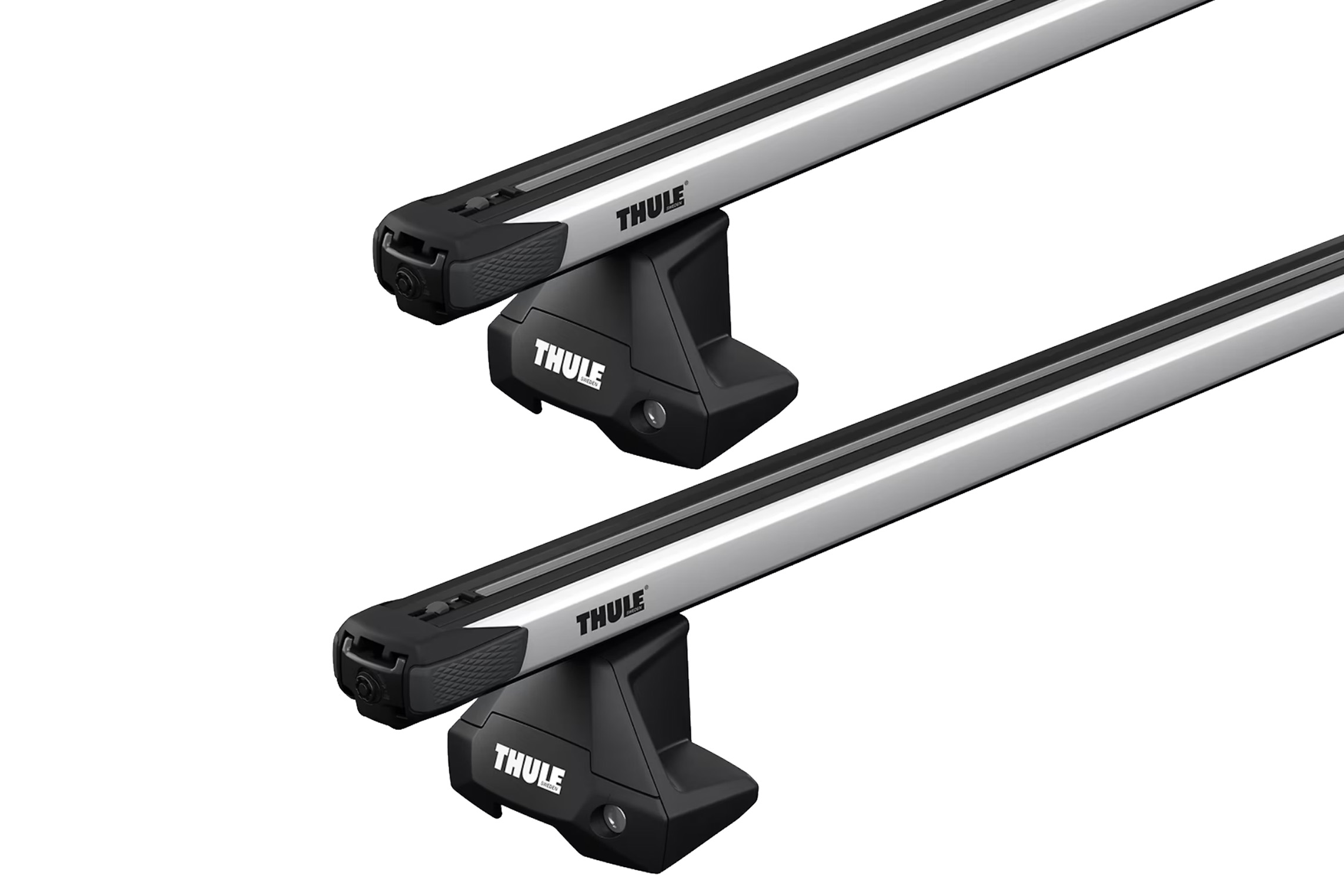 Thule SlideBar Evo Silver 2 Bar Roof Rack for MINI Clubman 5dr Hatch with Bare Roof (2016 onwards)