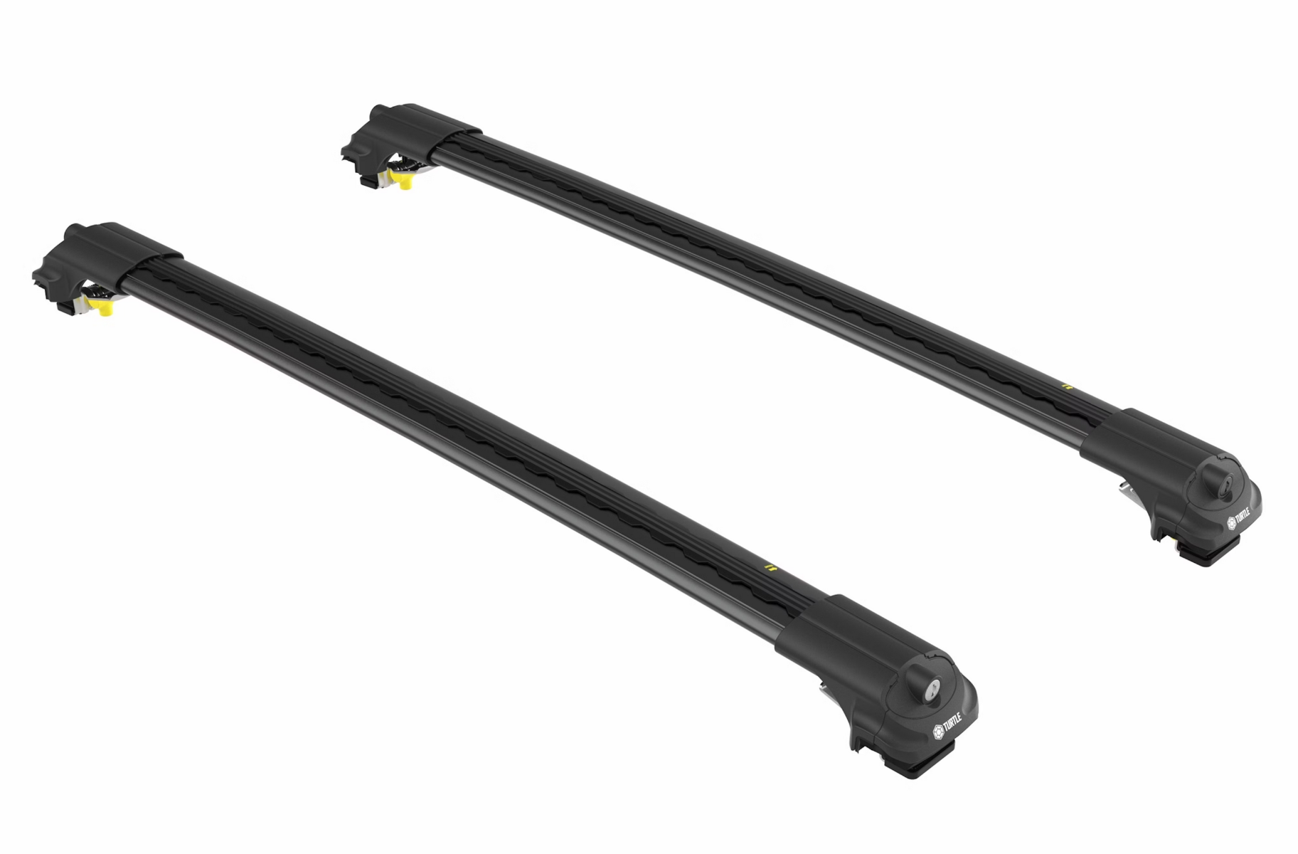 Turtle Air1 Black 2 Bar for Volvo XC90 5dr SUV with Raised Roof Rail (2002 to 2015)